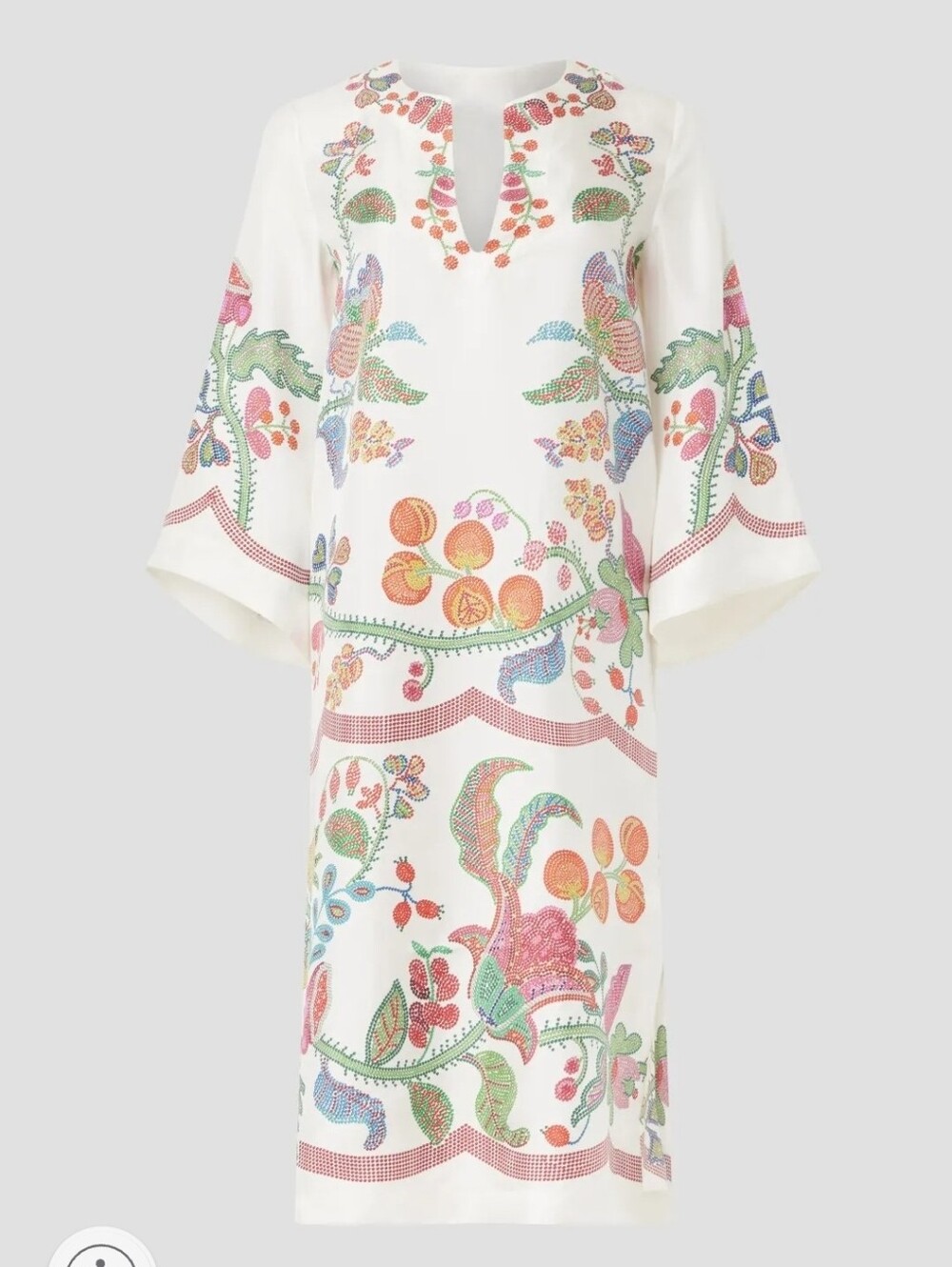 ✨️ LA Double J Grenadilla Placee Kaftan White Midi Silk Dress